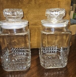 Vintage 1984 Koeze's Glass Jars With Lid Apothecary Canister Storage Clear